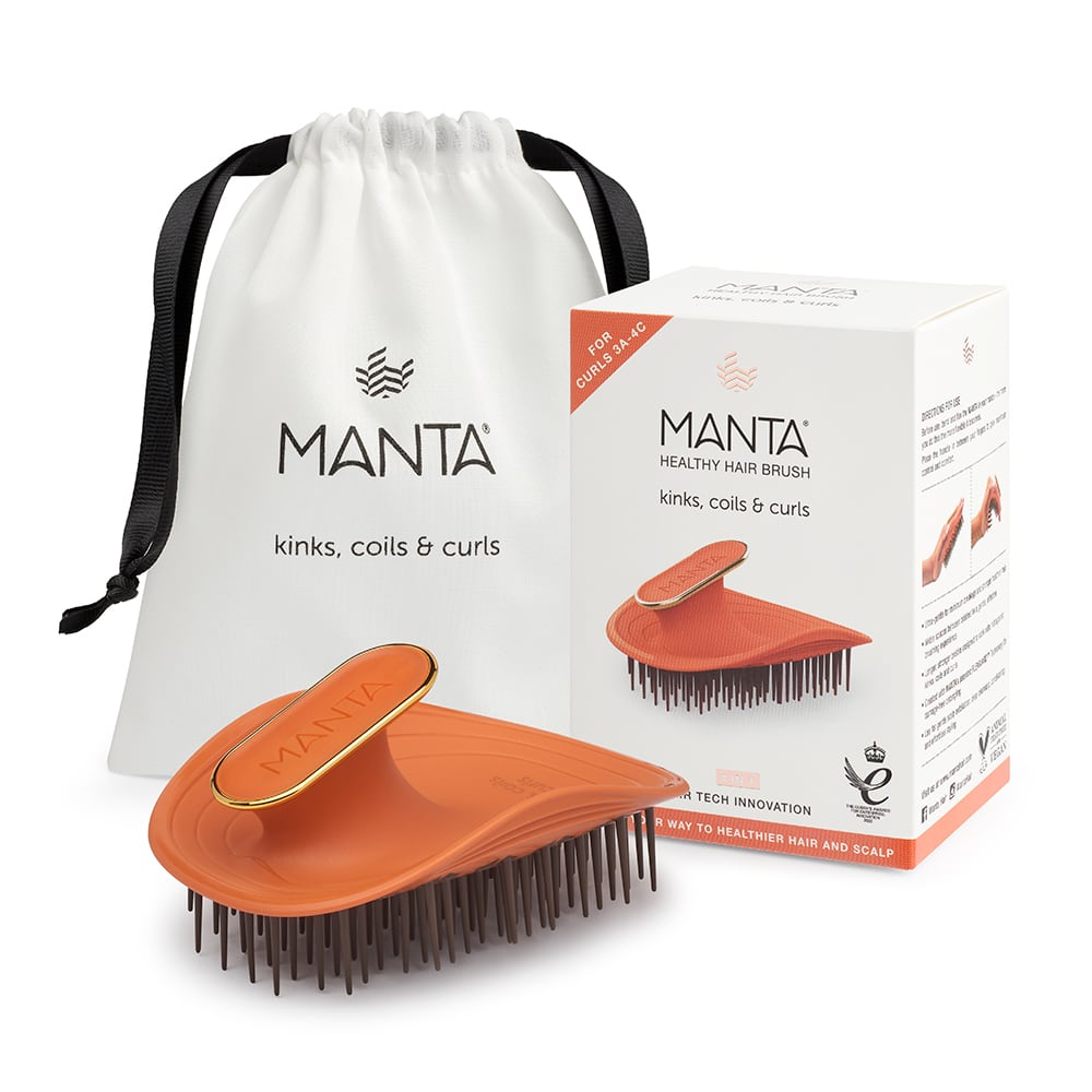 Manta Kinks, Coils & Curls Amber Orange - Щітка для волосся Manta Kinks, Coils & Curls Amber Orange - Щітка для волосся